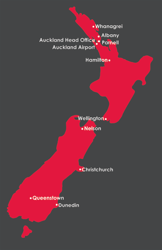 Map of showroom locations